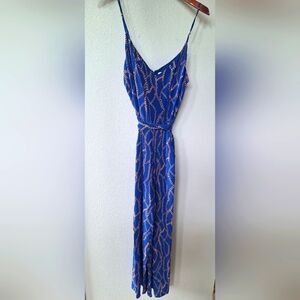 L'agence Women's Chain Print 100% Silk Cropped Jumper. Navy/Gold Size 8